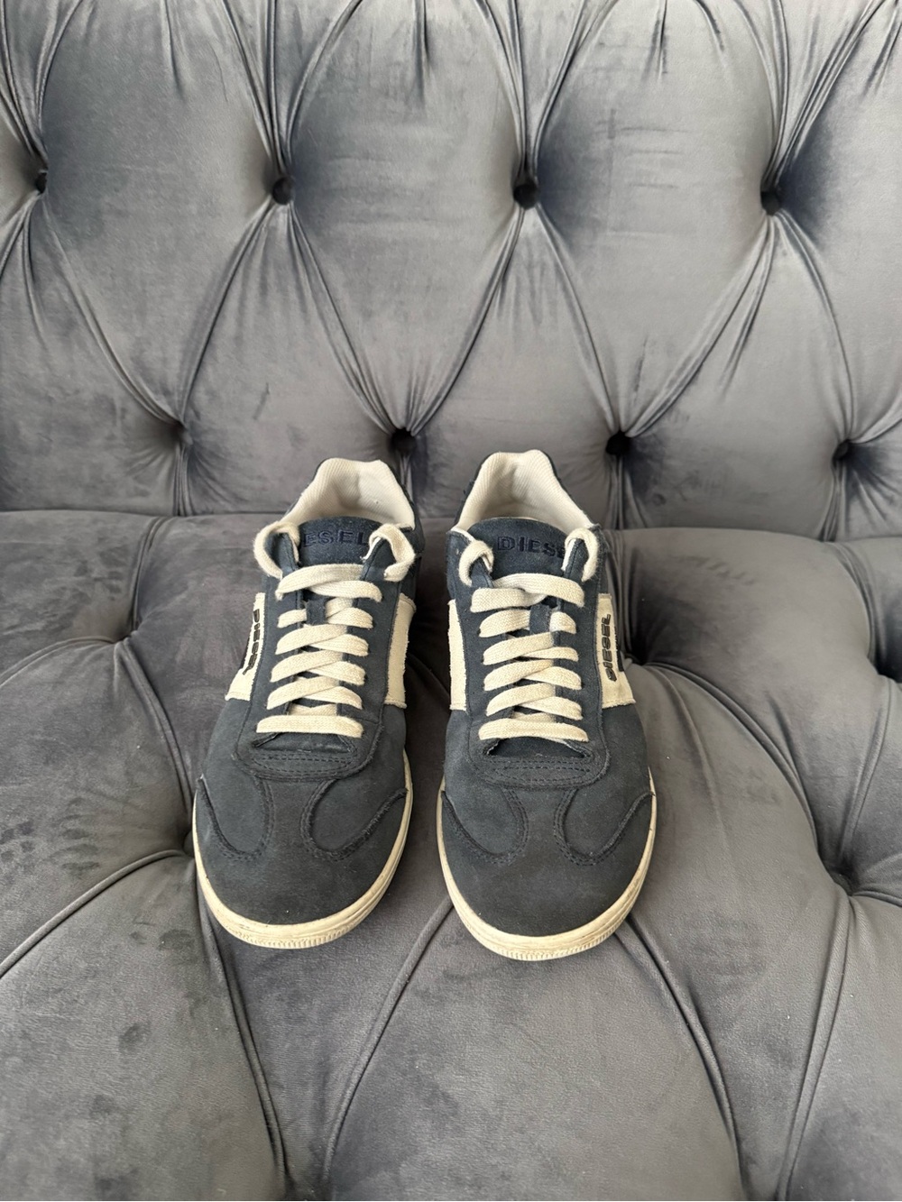 Diesel Lounge Men’s Sneakers Blue Suede Leather Casual Shoes Size 10,5 Box Y2K - Picture 3 of 12
